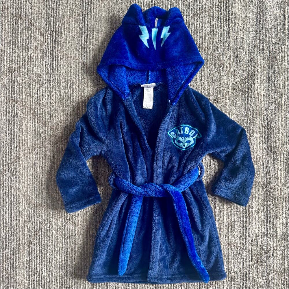 * Disney PJ Masks Toddler Costume Plush Fleece Robe Pajamas Catboy Size 2/3T